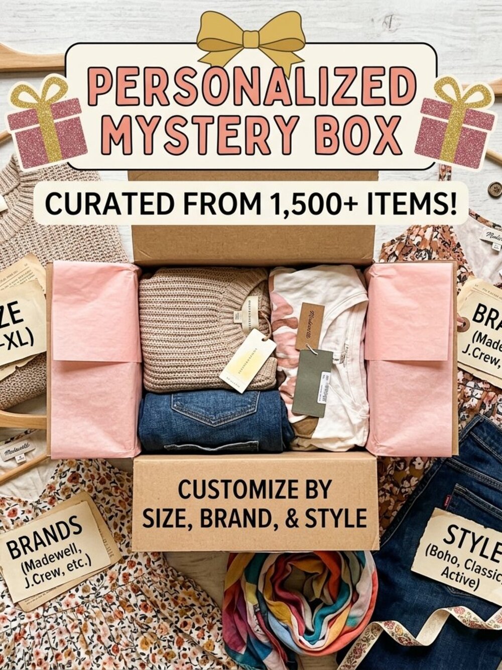 Personalized Woman's Mystery Clothing Box Curated Just For You!